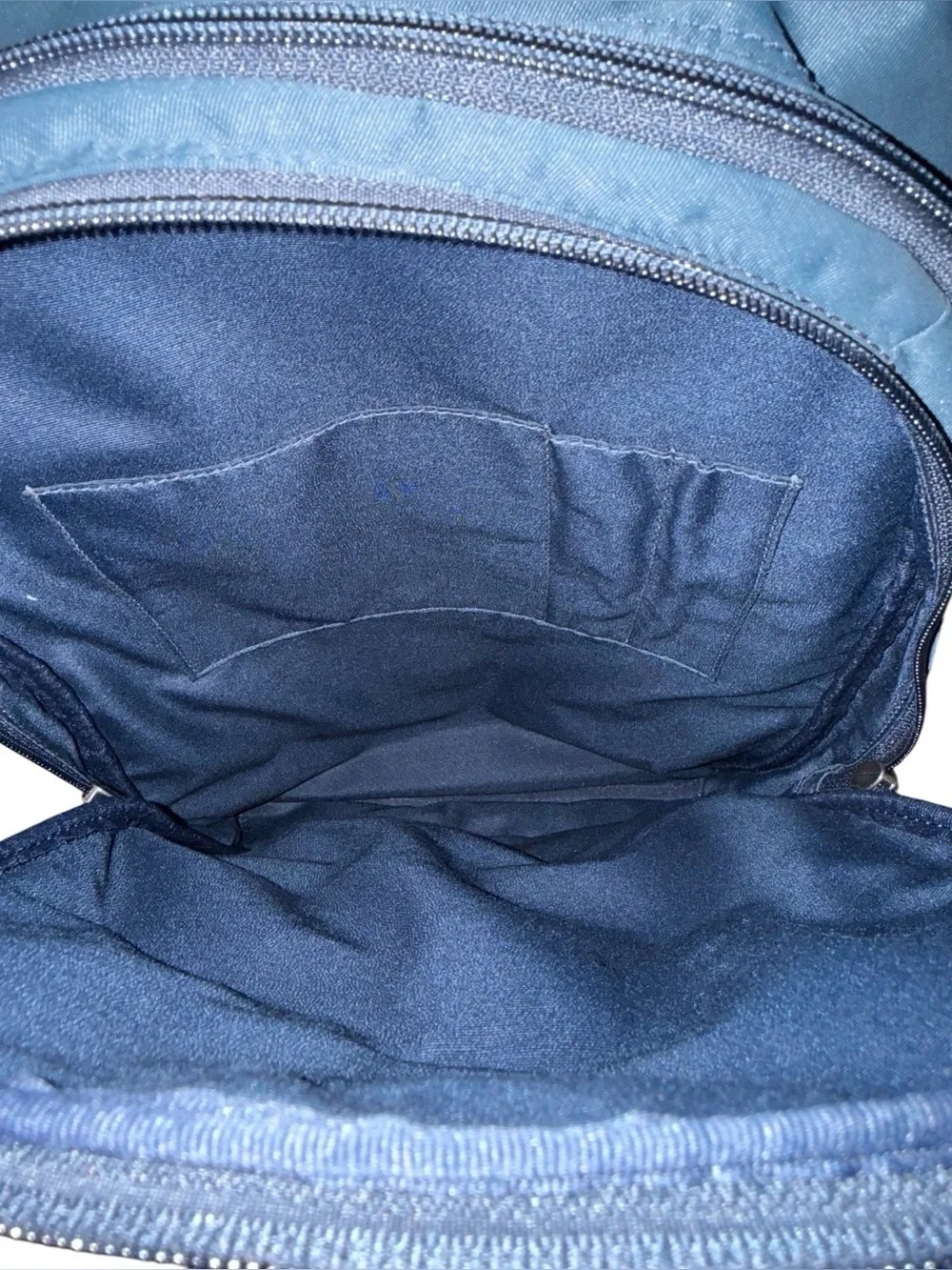 Coach Red and Navy Men's Backpack with Brown Leather Trim